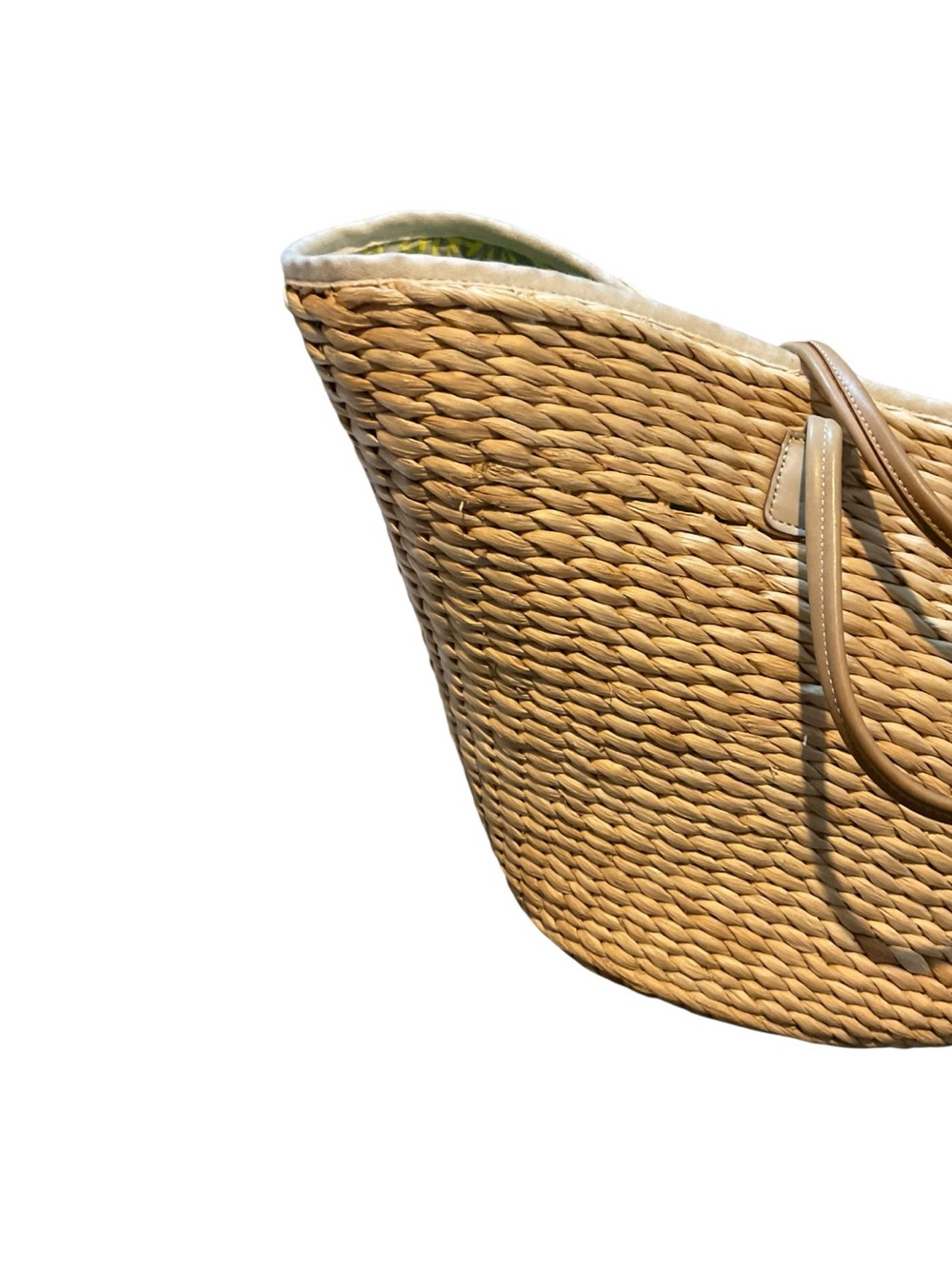 India Hicks Natural Straw Tote with Neon Yellow & Deep Red Tassel - Picture 3 of 16